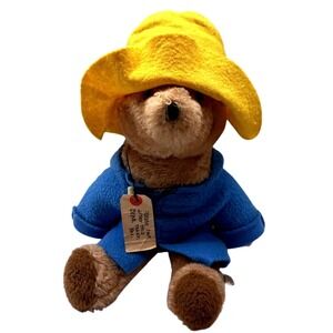 Paddington Bear Plush 15" Vintage 1975 Stuffed Duffel Coat Bucket Hat Eden Toys